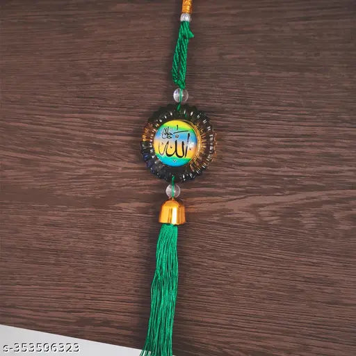 Crystal round Shiv Jagdamba Muslim prayer massage Allah Mohammed car hanging gift, multicolor tassel, heart shape for good luck or interior wall showpiece