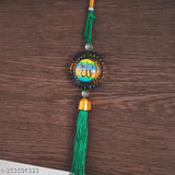 Crystal round Shiv Jagdamba Muslim prayer massage Allah Mohammed car hanging gift, multicolor tassel, heart shape for good luck or interior wall showpiece