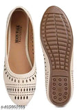 Synthetic leather ballerinas - solid design, closed back, Indian origin