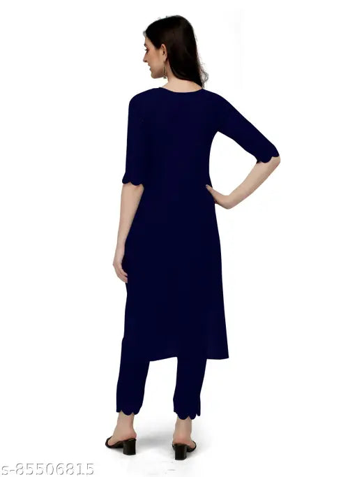 Stylish rayon kurta top & palazzo set for women - solid net, trendy fashionable & comfortable Indian attire