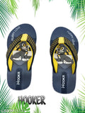 Soft EVA kid's slippers, yellow cartoon character pattern, lightweight and comfortable trending flip flop style (AH01) for boys & girls ages 4.5-6 years