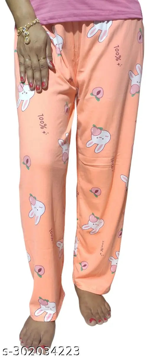 Soft, lightweight polycotton maxi Summer pajama set (4 pc combo) from Sasta Sales - appealing printed design for women's casual wear