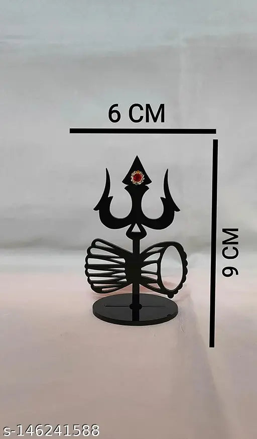 Acrylic Mahadev Trishul statue for car dashboard, Indian God idol decorative showpiece for home or office