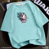 Premium cotton oversize t-shirt for women, solid style in multiple sizes: S-XXXXL