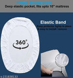 Glace Cotton, premium double king size elastic fitted bedsheet with 2 pillow covers, ideal for summer anniversaries