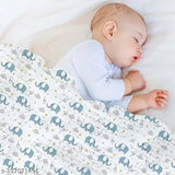 Aerocotton home baby muslin cotton swaddle 100x100cm pack, cartoon net elephant design - perfect for AC room layering and swaddling newborns