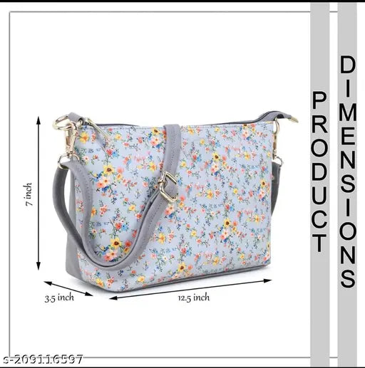 White PU sling bag for women and girls, solid net design, features 3 compartments, free size measuring 10" x 3" x 17" originating from India