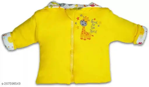 Cotton unisex full sleeve winter reversible jacket for toddler girls & boys, lightweight and soft printed net design, keeps baby comfortable, machine washable