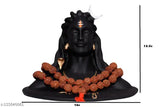 Big Size Poly Resin Adi Shankara Statue for car & home decor, matte black Idol of Adi Yogi