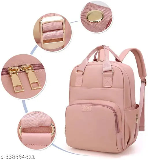 Baby diaper bag, durable polyester maternity backpack with USB charging port, features wet and dry separation design, suitable for shopping, traveling, and more. Dimensions: 35x15x29 cm, free size. Made in China
