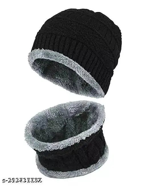 Women's woolen fur-knit winter cap, onesize, soft and warm, perfect for cold weather