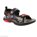 PHANTOM_AIR_BLACK Pu sole, TPR back, adjustable Velcro sandals for kids - Unisex casual outdoor floaters