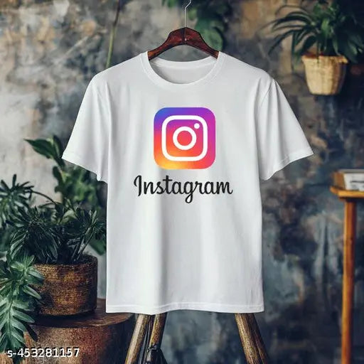 Instagram printed polyester t-shirt for boys & men, short sleeves, vibrant digital art design