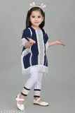 Chiffon kids kaftan set & kurta plazo set (Indian ethnic wear), self-designed A-line pyjamas for girls aged 12-24 months, soft and skin-friendly fabric made in India