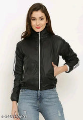 Fleece piping jacket for women, solid color, long sleeves, available in S, M, L, XL