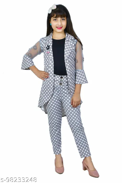 Cotton blend western maxi dress set (3 pcs printed), ideal for birthday celebrations, functions, parties & daily wear. Soft, comfortable, stretchable Juric fabric. Indian origin