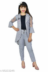 Cotton blend western maxi dress set (3 pcs printed), ideal for birthday celebrations, functions, parties & daily wear. Soft, comfortable, stretchable Juric fabric. Indian origin