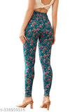 Printed lycra jeggings for women, size 26, featuring a net pattern on trend from DE TRENDZ