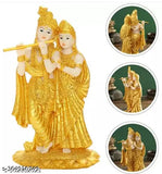 Multi-colored polyresin Lord Radha Krishna figurine (11 cm x 8 cm x 19 cm), perfect for home decor or religious occasions