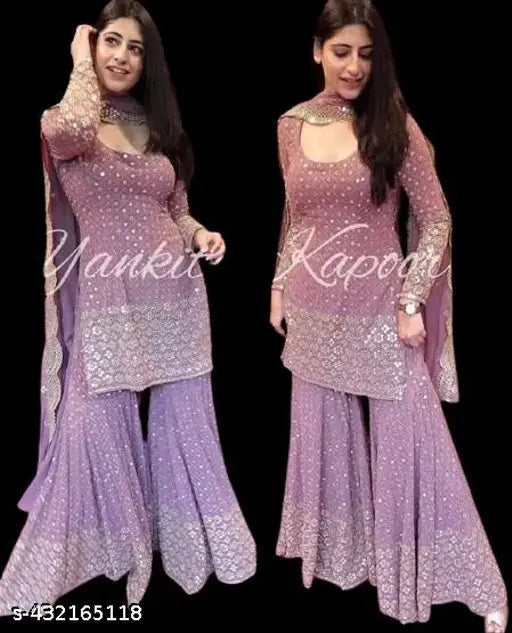 Embroidered net Georgette top, "Top Ankita" in size XL/XXL from India