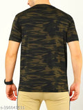 Camo green regular fit Maitreya men's T-shirt, soft cotton fabric, printed camouflage pattern