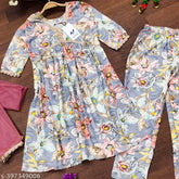 Kora Muslin traditional kurta set with dupatta and bottomwear for girls, vibrant Indian ethnic wear for party occasions