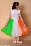 Exclusive Independence Day special net frock for kids, sleeveless printed design, sizes range from 1-2 years to 10-11 years, made in India