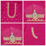 Embroidered net cotton silk blouse, hand-worked with beads and stones, suitable for all occasions (Indian made)