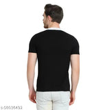 Black cotton round-neck half sleeve T-shirt for men XL - Unicus Apparel trendy fashionable curve fit
