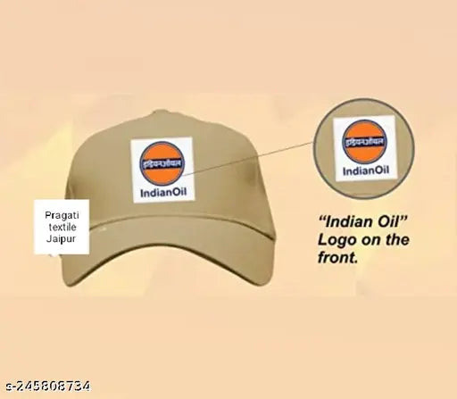 Canvas Indian Oil Corporation Ltd Patrol Pump Cap 10PEC Pack, printed design for automotive accessories, one size, Made in India
