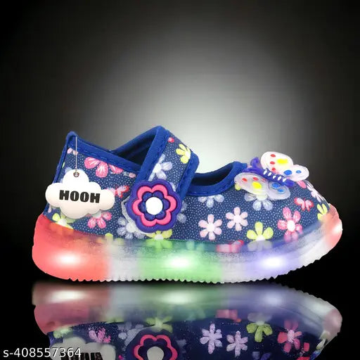 Breathable canvas shoes for kids, LED light wale sneakers in onion color, ideal for all seasons