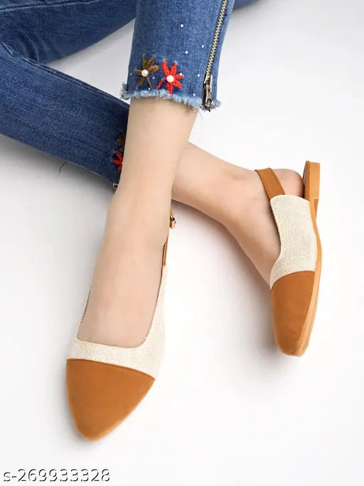 Tan jute belly ballerinas with buckle fastening and back detail, versatile for women's fashion. Made from PU material for easy maintenance. Available in Indian sizes: 3, 4, 5, 6, 7, 8, 9, made in India