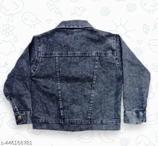 Denim girl jacket D Waa, solid color kids jacket for 6-12 years, size chart included