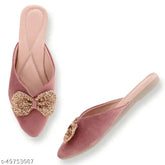 Velvet open-back Colorful Women Bellies Ballerinas from CHINUCHIRAG for special occasions