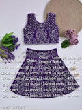 Baby girl cotton velvet lehenga set, embellished with zari stitch, sleeveless and trendy, Indian ethnic wear for toddlers