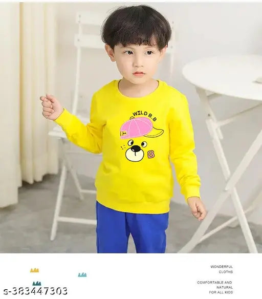 Cotton blend girls sweatshirt pack of 2, printed net design for young trendsetters, available in mustard, black, and maroon