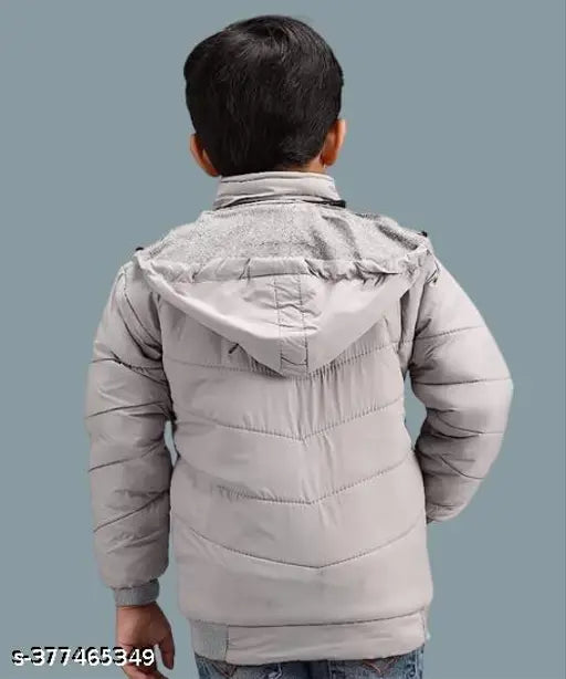 Polyester, solid pattern, long sleeves kids winter jacket with cap and pockets. Comfortable fit for ages 1-5 years old