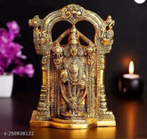 Metal Balaji Statue, Sri Venkateswara Murti, 15cm x 25cm x 3.5cm for home or office temple decor