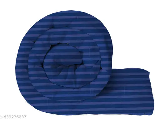 Reversible satin striped microfiber comforter, 220 GSM cotton for winter king size double bed (230x250 cm)