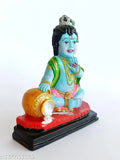 Marble dust baby Krishna statue, 13x10x3cm, ideal for home decor & puja gifts