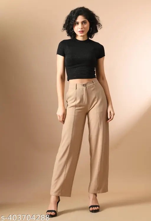 Black cotton blend round neck t-shirt for women, solid pattern, short sleeves, comfortable for daily use and suitable for gym wear, small gatherings, and party wear. Made in India