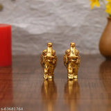 Gold-plated elephant statue, ornate home decor showpiece for living room or office table, symbolizing wisdom and good luck