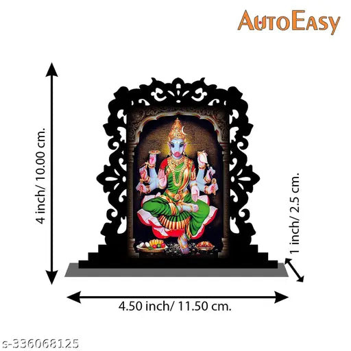 Multicolor acrylic Varahi Amman idol for car or home decor, ideal gift for office or temple pooja, 11.5 x 10 x 2.5 cm