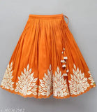 Taffeta silk embroidered kids lehenga choli set, vibrant Indian cultural heritage, 3-8 years sizes displayed