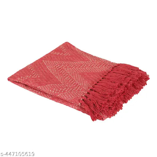 Cotton net ethnic motif throw, 'Jewels of India' design, size 60x55in