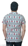 White cotton printed OM men's T-shirt, short sleeves, washable in normal water with mild detergent