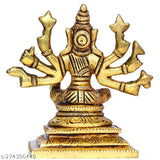 Brass Best Seller Lord Varahi Amman 8 Handed Statue, intricate handicraft and artifact showpiece of Lord Vishnu's Varaga Avatar Idol, small size (5x6 cm)