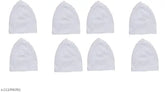 White cotton prayer cap set (FAF eTRADERS), pack of 8 for Muslim occasions