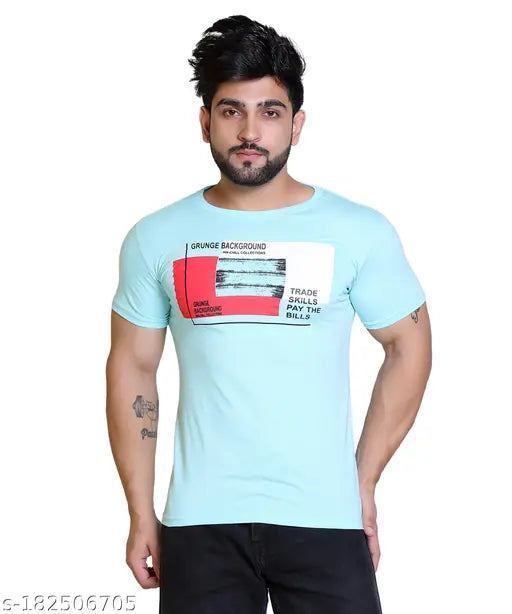 American Pie soft cotton blend round neck t-shirt, printed with summer casual wear design, short sleeves, L size