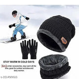 Trendy checked canvas & leather men's wallet with winter cap and 3 pair socks or sunglasses, free size combo offer
